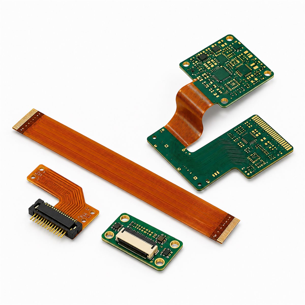 Rigid-flex connector adapter set examples