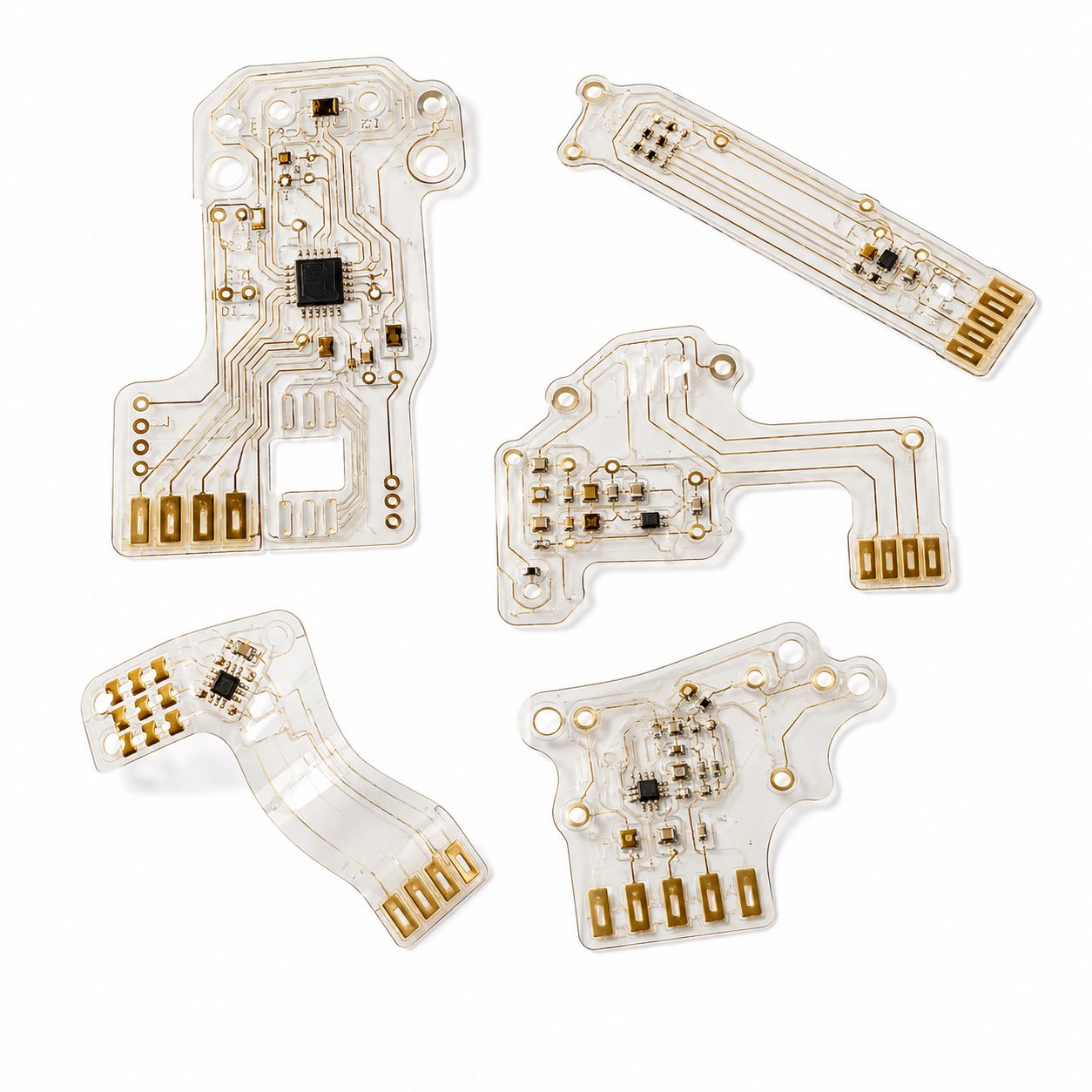 Transparent FPC with assembled components