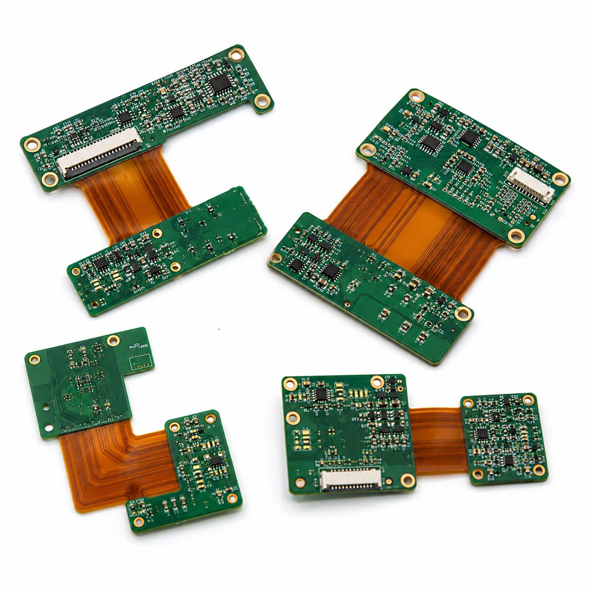 Wide rigid-flex connector assembly examples