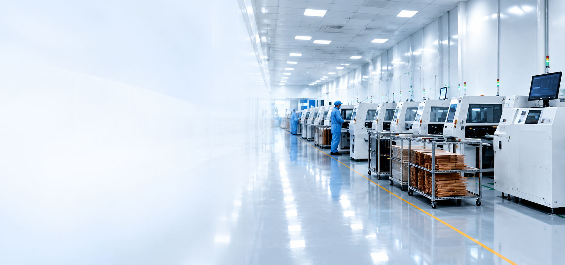 Cleanroom FPC production line with automated manufacturing equipment