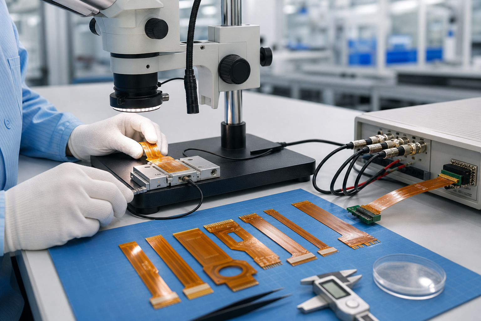 FPC quality inspection under microscope